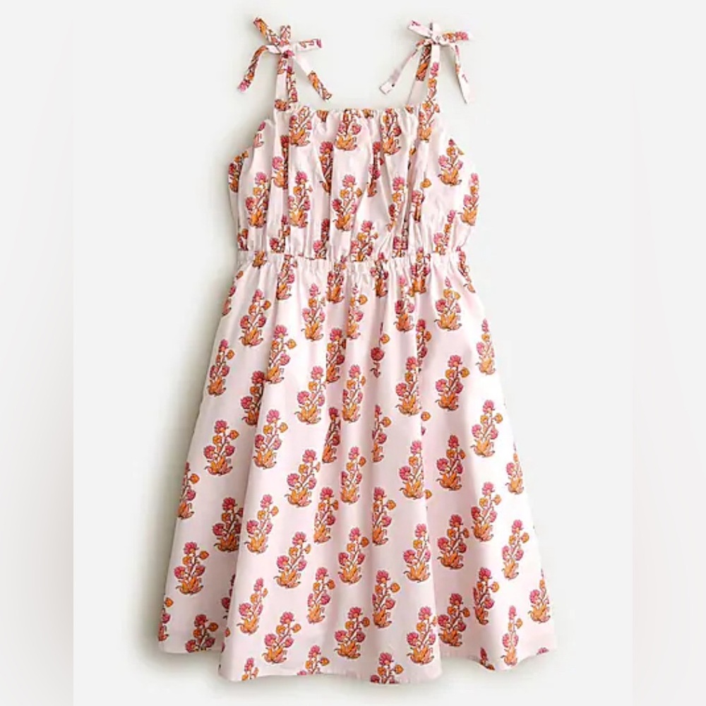J. Crew Crewcuts Girls smocked block print dress